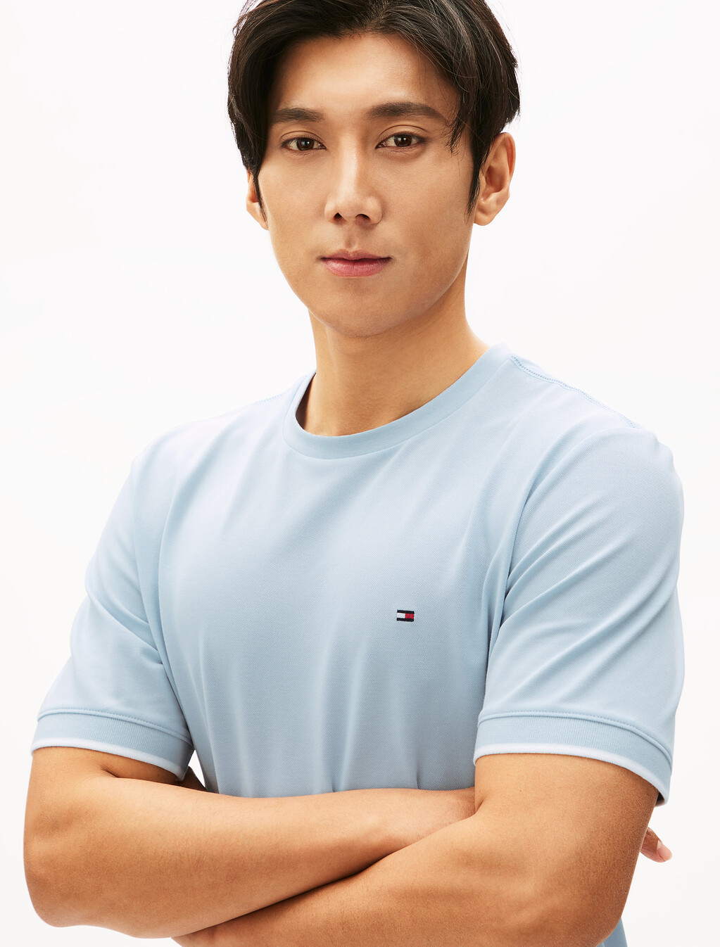 Flex Quick Dry Tipped T-Shirt, Breezy Blue, hi-res