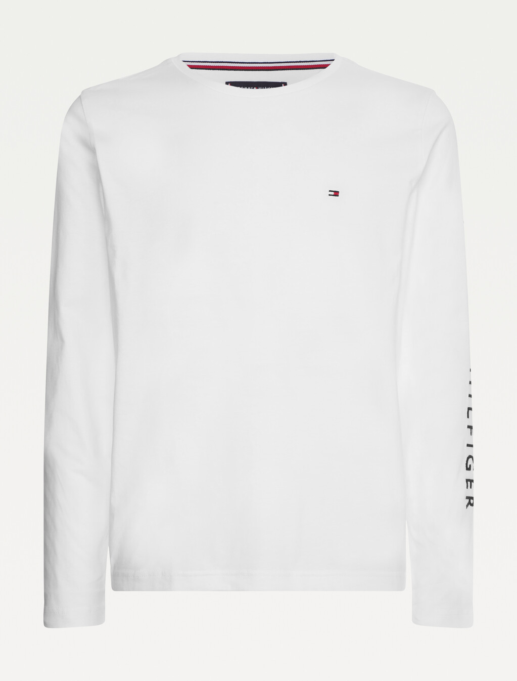 Organic Jersey Logo Long Sleeve T-Shirt, White, hi-res
