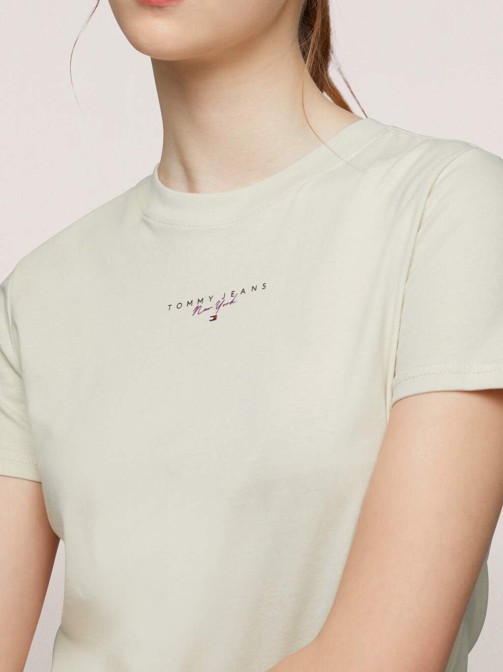 Minimal Logo Cotton T-Shirt, Newsprint, hi-res