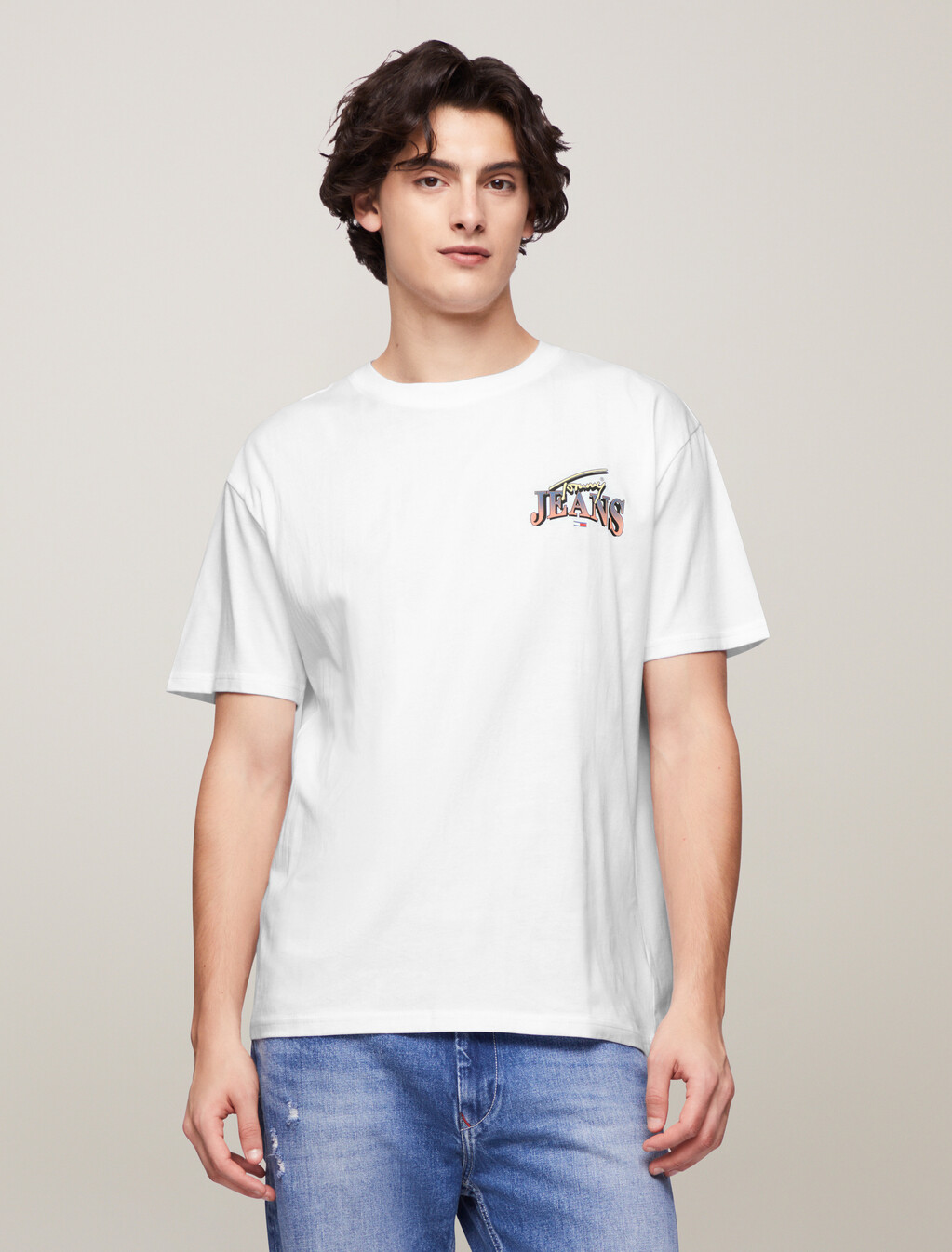 Retro Logo Regular T-Shirt, White, hi-res