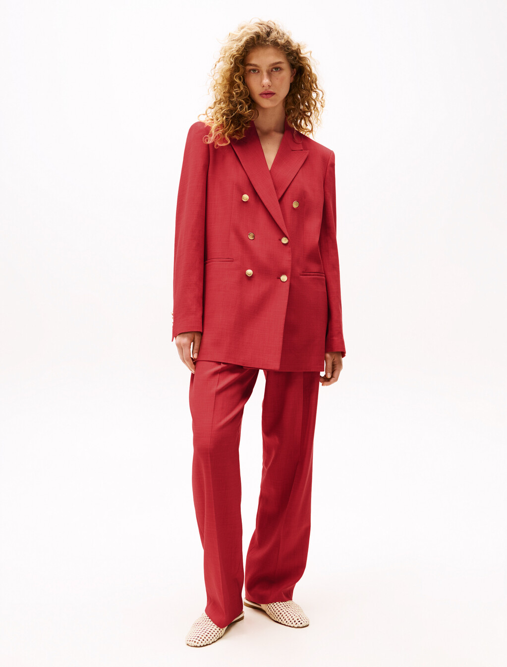The Sofia Capsule Double Breasted Blazer, Medium Red, hi-res