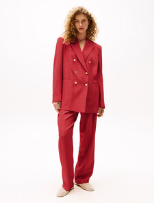 The Sofia Capsule Double Breasted Blazer, Medium Red, hi-res