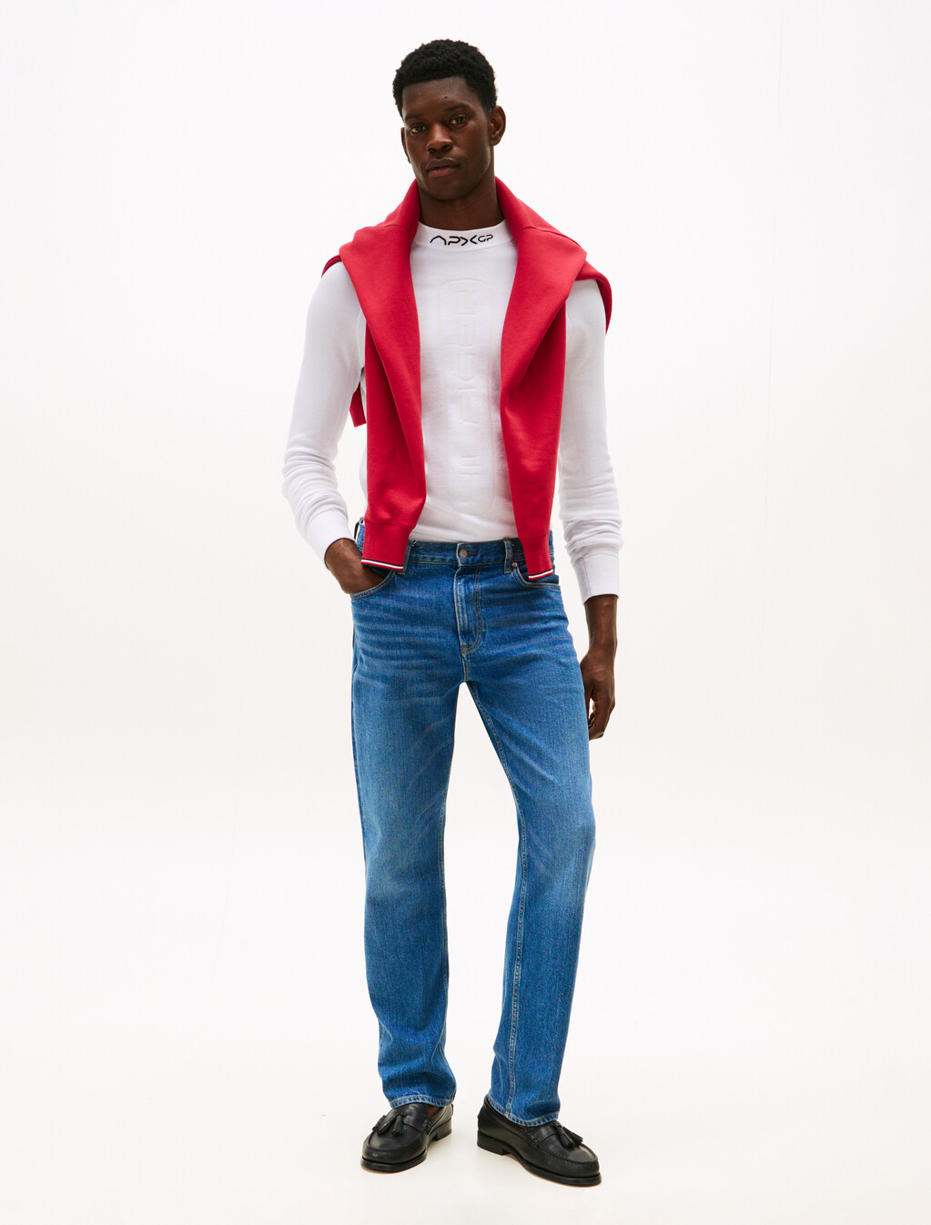 The APXGP Collection Wool Mock Neck Jumper, Optic White, hi-res