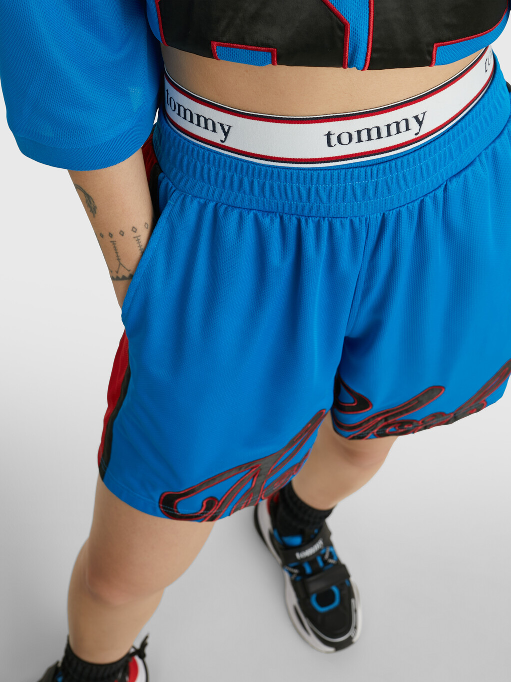 Double Waistband Dual Gender Basketball Shorts, blue