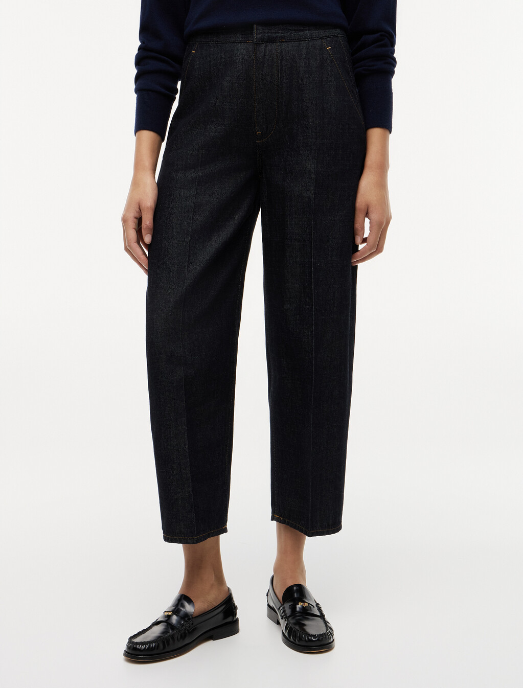 Asia Fit Cropped Barrel Jeans, Pure, hi-res