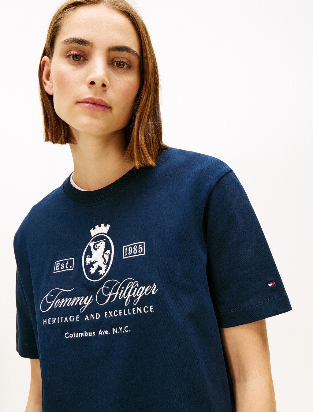 TH Crest Embroidery Relaxed T-Shirt, Dark Night Navy, hi-res