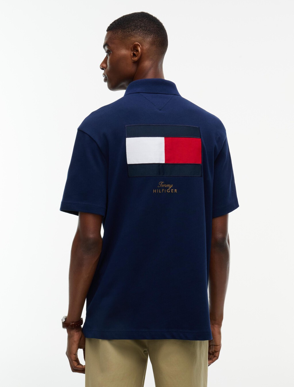 Relaxed Fit Logo Jersey Polo Shirt, Carbon Navy, hi-res