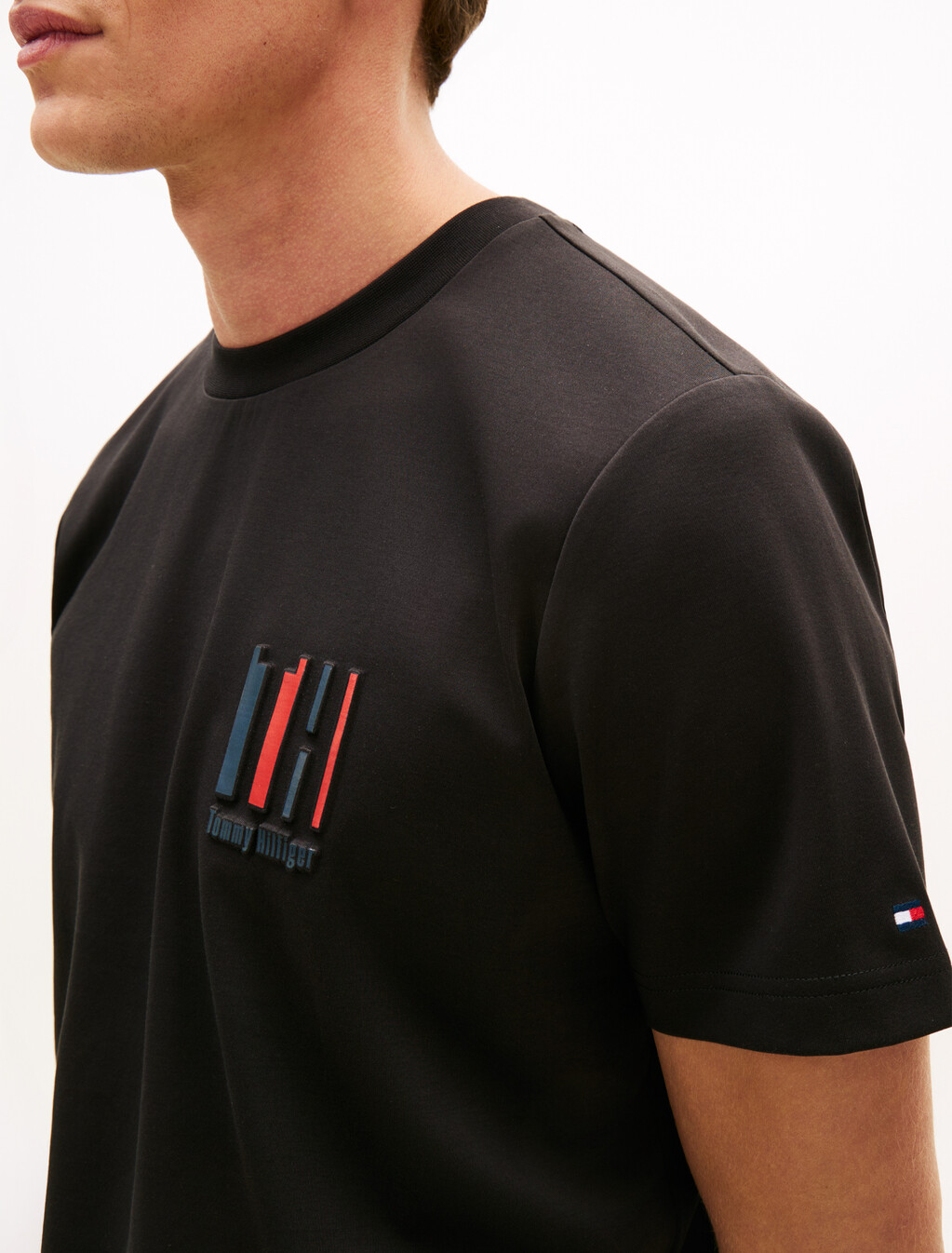 Icon Double Knit Embossed T-Shirt, Black, hi-res