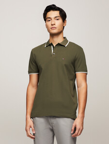 Mercerized Cotton Tipped Polo, Army Green, hi-res