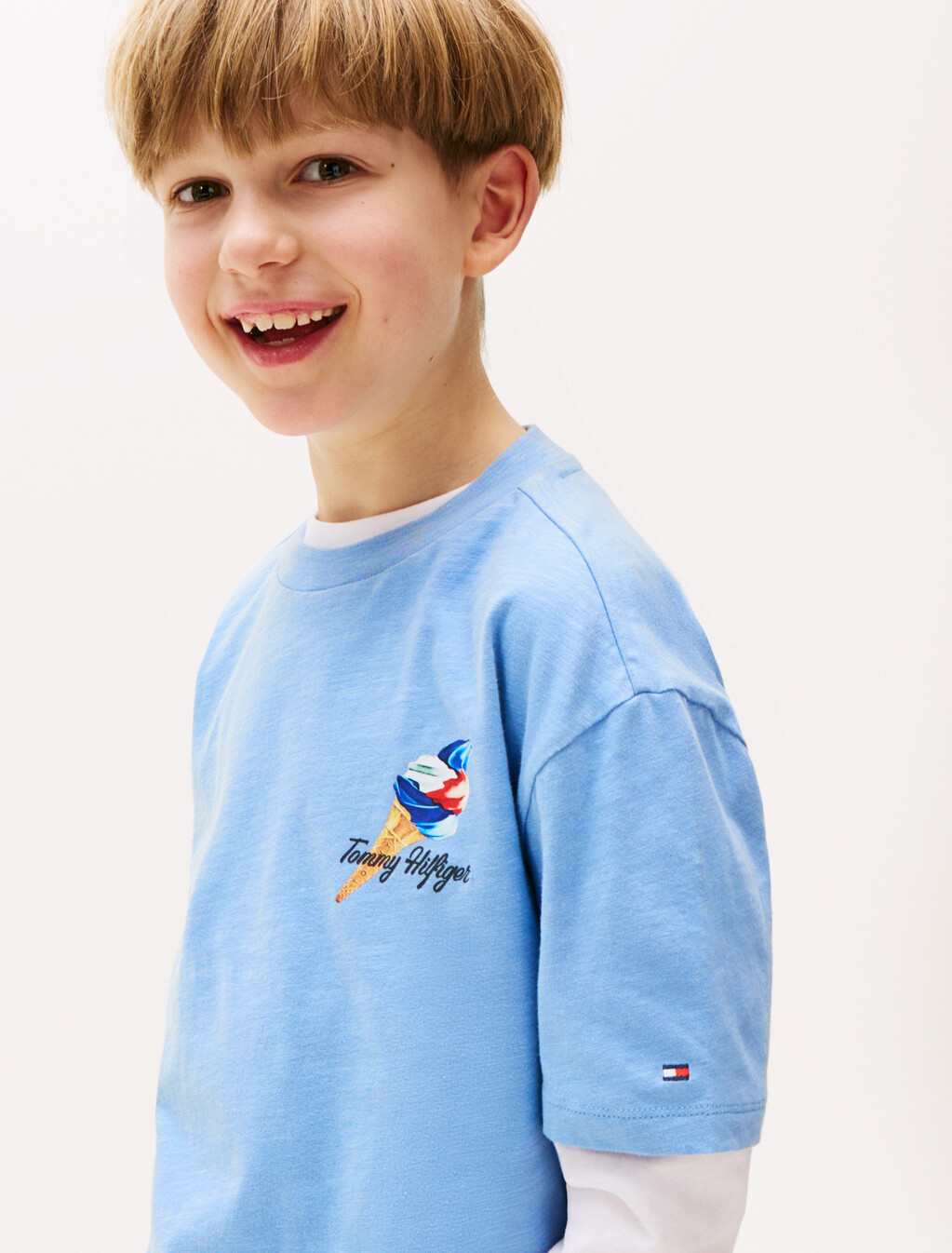 Photo Print Slub T-Shirt, Cloudy Blue, hi-res