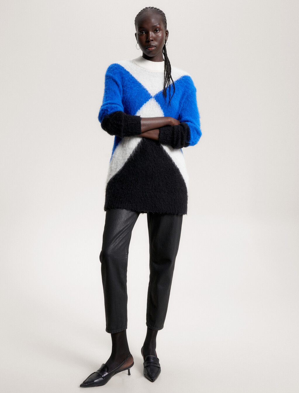 Argyle Color Block Alpaca Sweater, Argyle Ultra Blue, hi-res