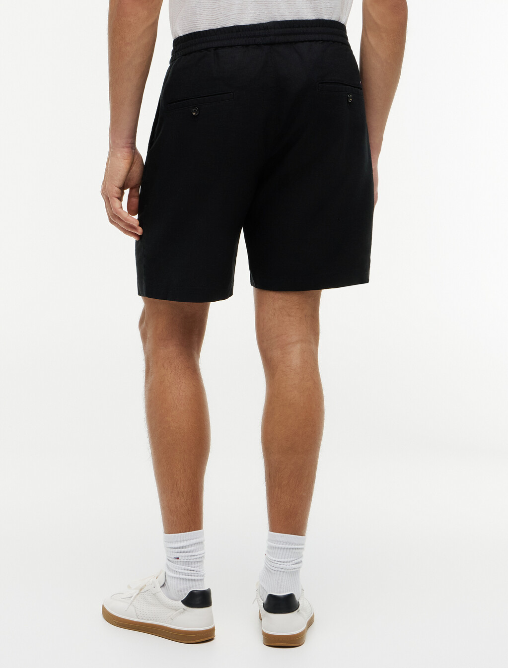Dover Linen Blend 8" Inseam Chino Shorts, Black, hi-res