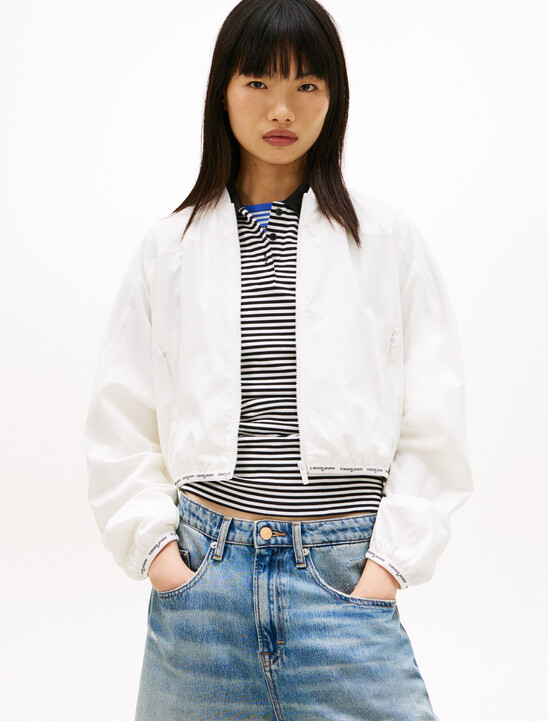 Logo Tape Water Repellent Bomber Jacket