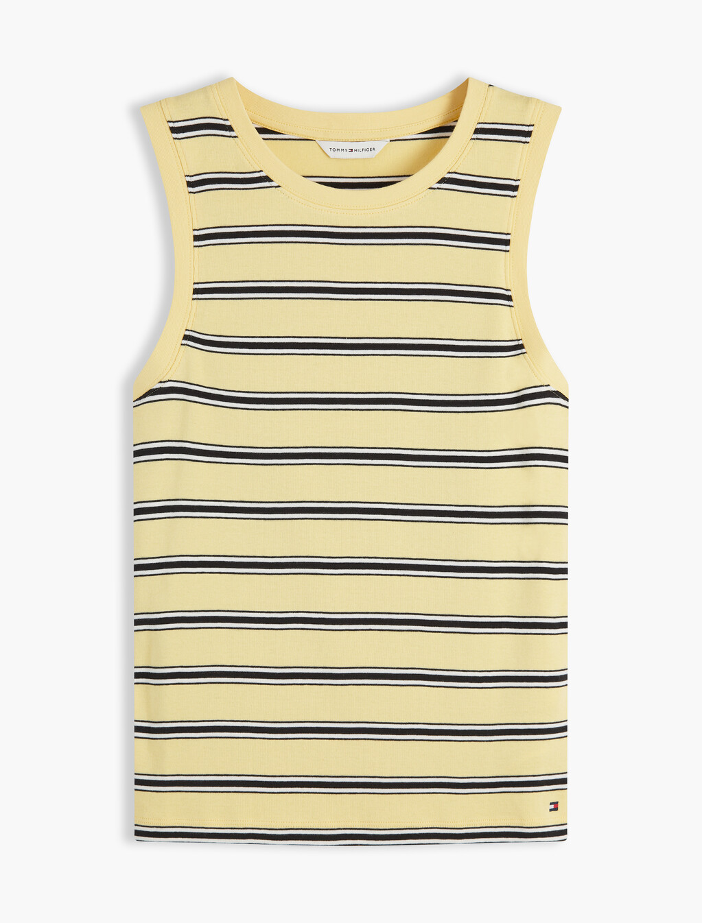 Stripe Slim Crew Neck Tank Top, Multi Stp Citronelle / Ecru / Black, hi-res