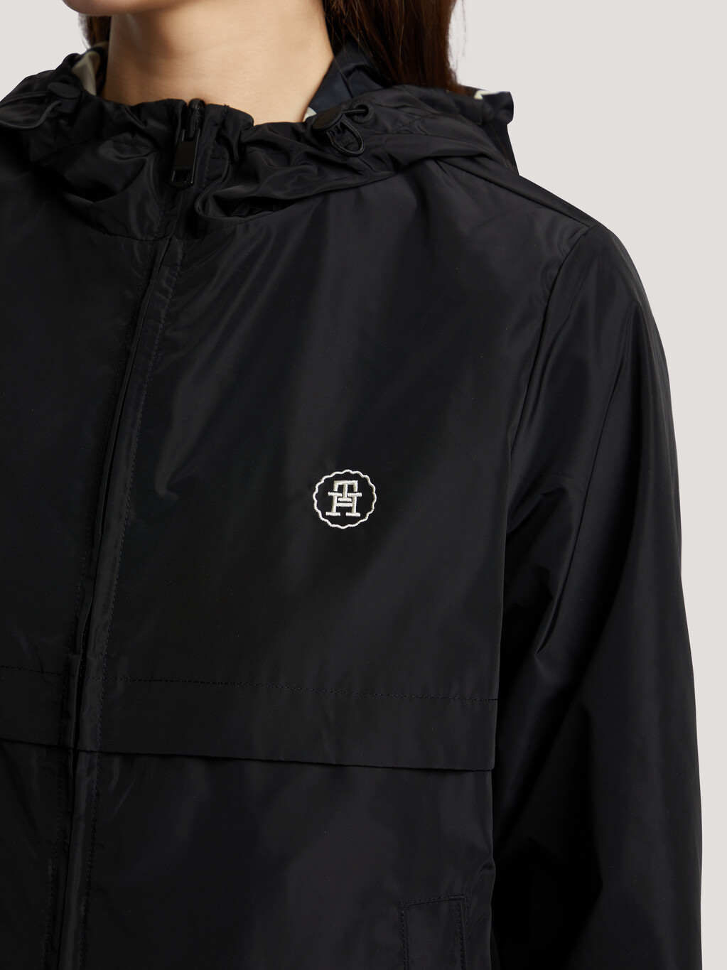 Reversible Monogram Windbreaker Jacket, Bevelled Monogram/ Black Oversized, hi-res