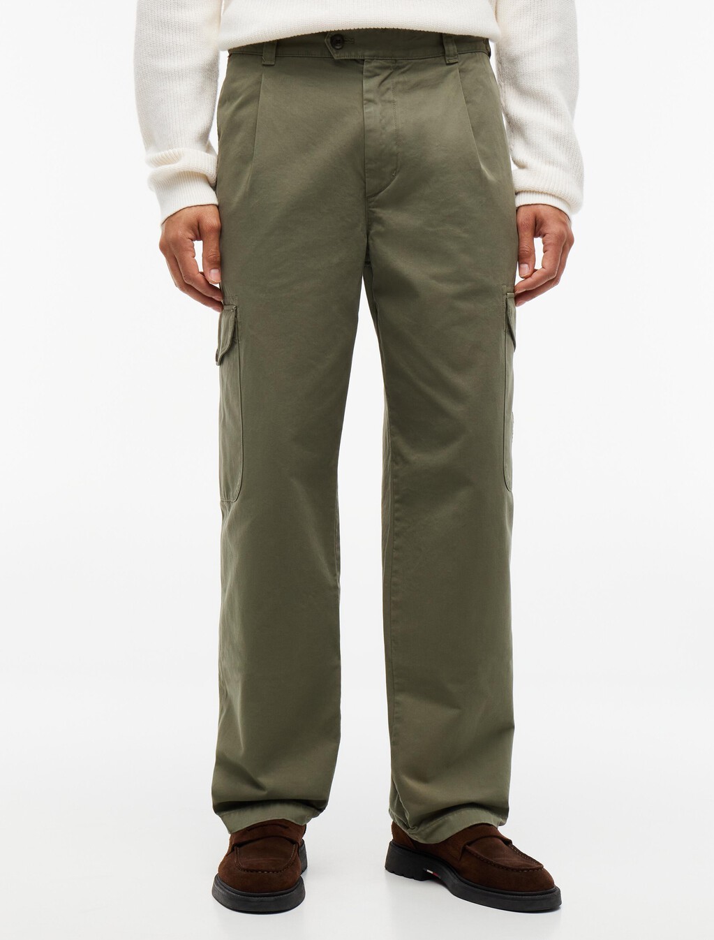 River Relaxed Straight Cargo Trousers, Ghost Fern, hi-res