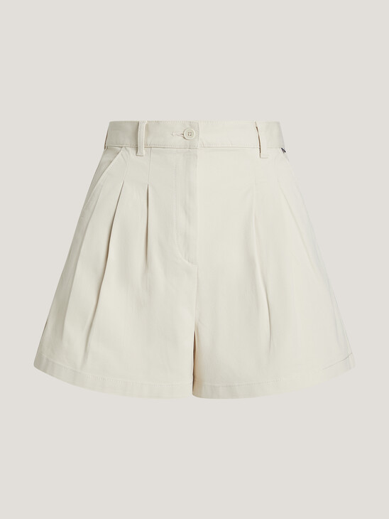 Claire Essential High Rise Pleated Chino Shorts
