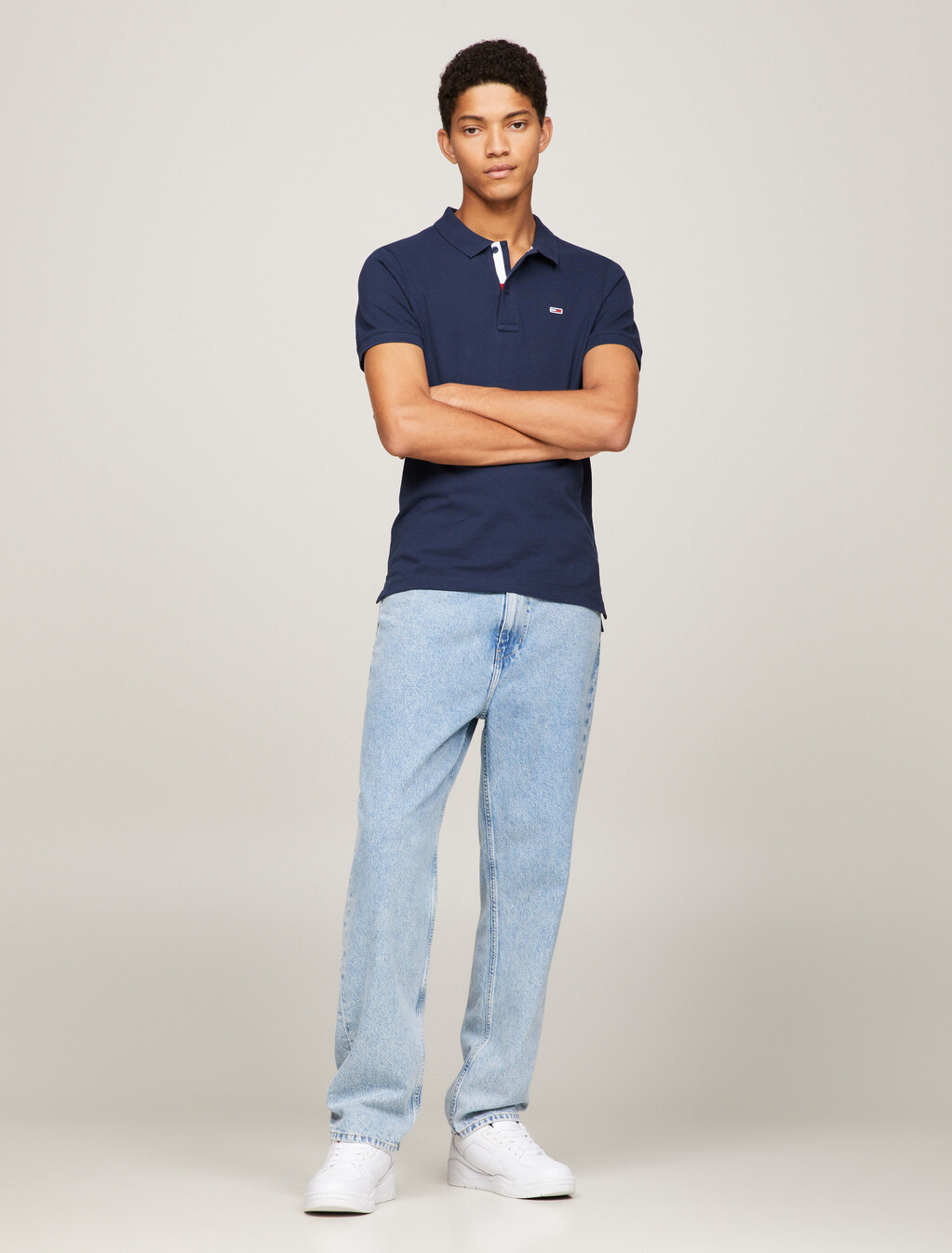 Tommy Jeans Flag Slim Polo, Twilight Navy, hi-res