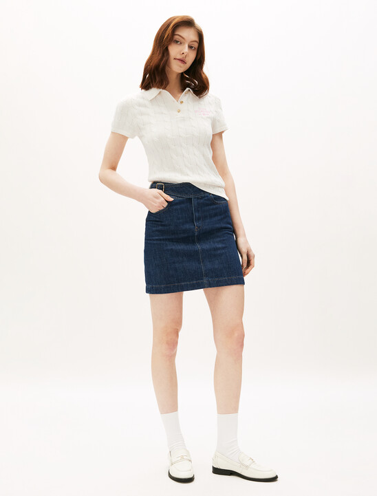 Asia Fit Cable Knit Slim Polo