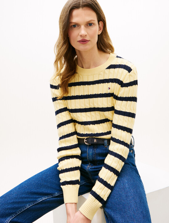 Cable Knit Crewneck Sweater
