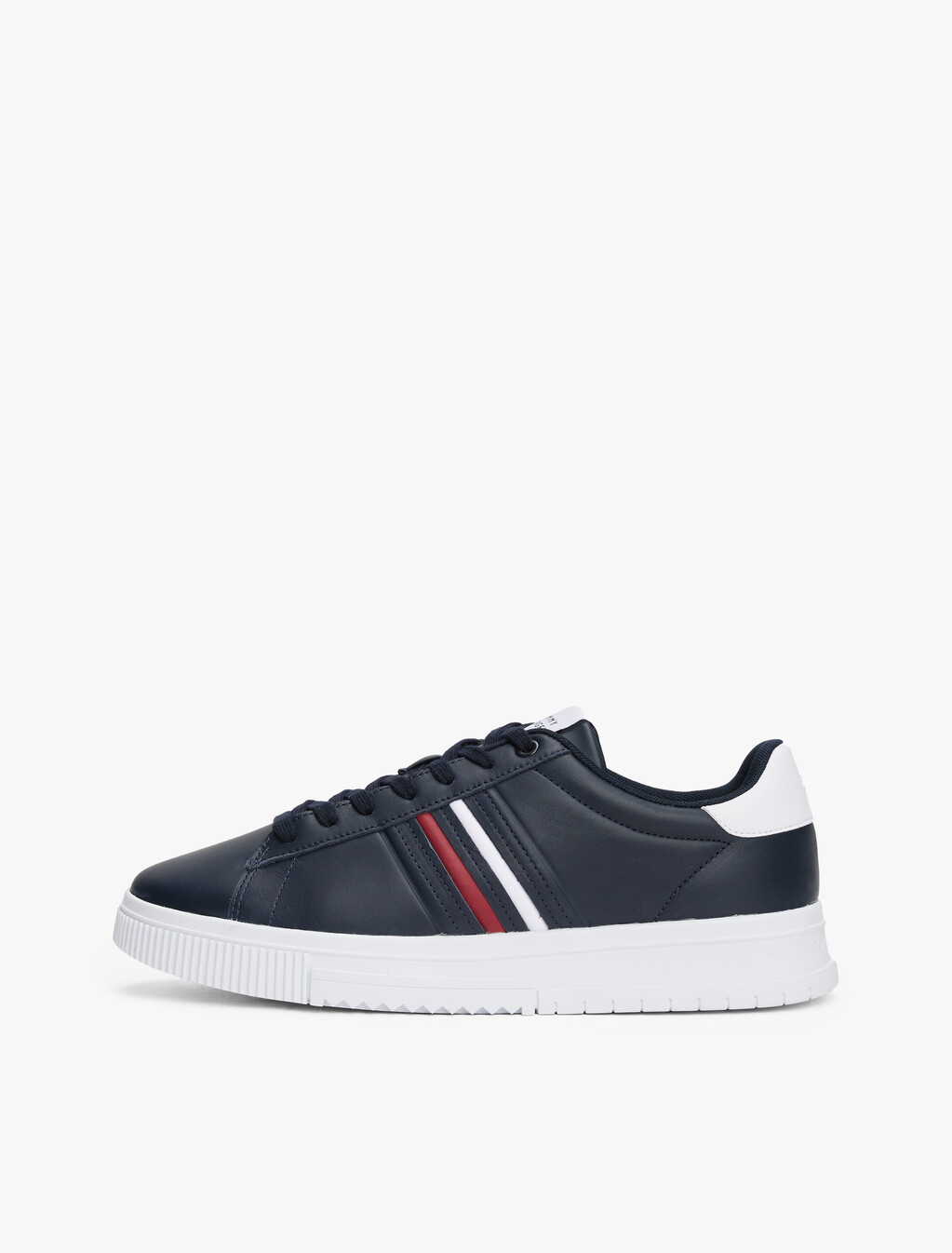 Leather Debossed Logo Trainers, Desert Sky, hi-res