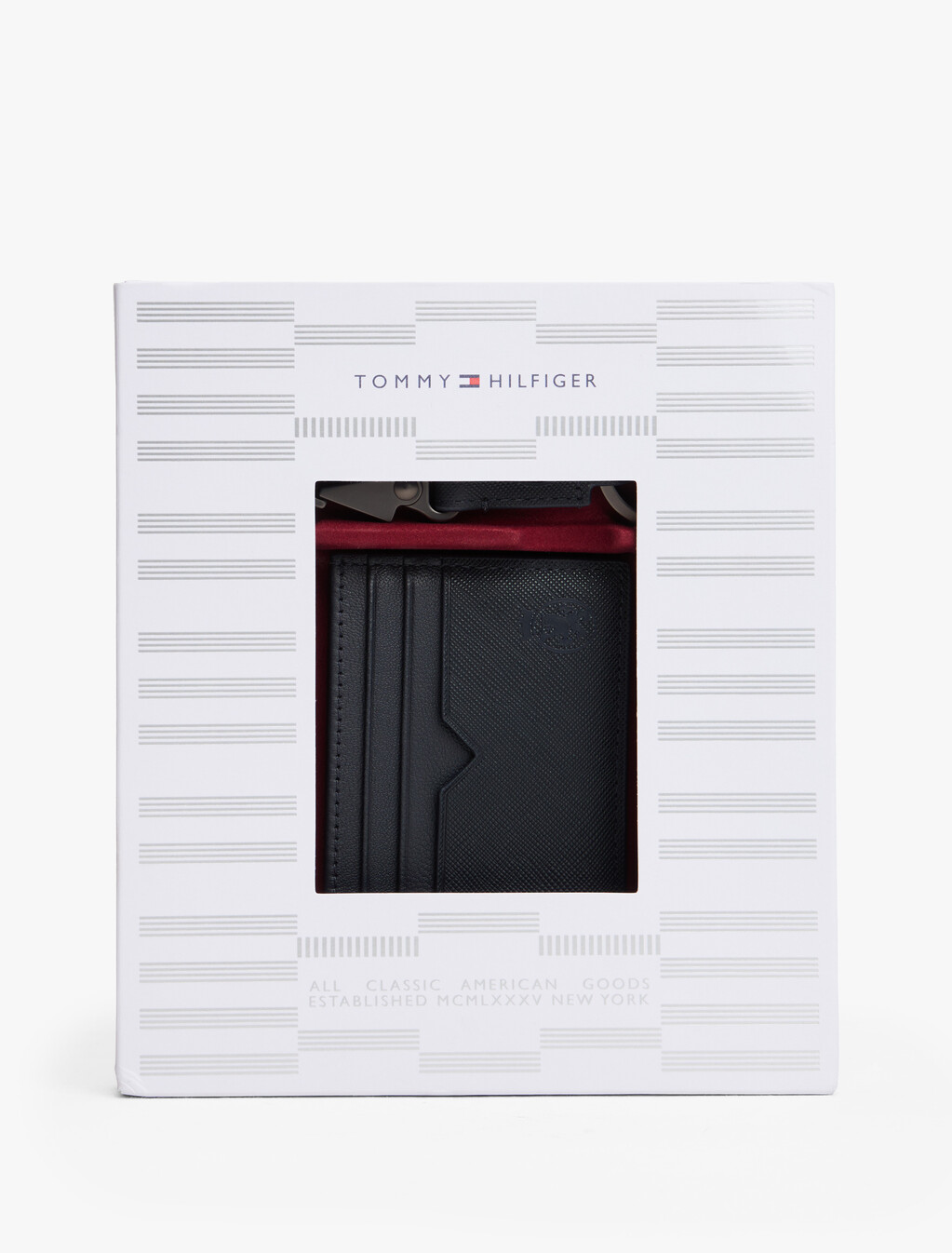 Leather Card Holder And Key Fob Set, Space Blue, hi-res