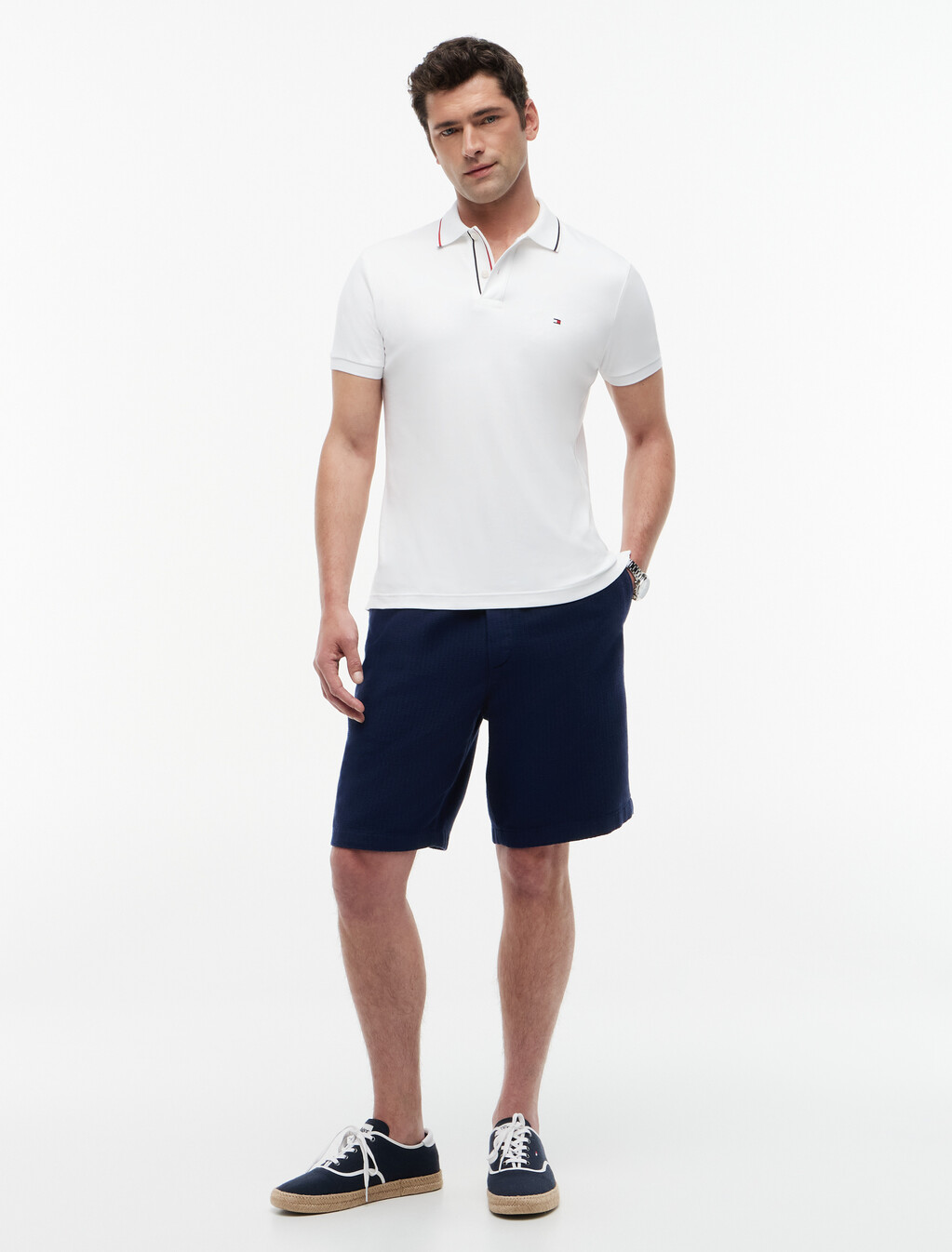 Woven Structured 10" Inseam Shorts, Carbon Navy, hi-res