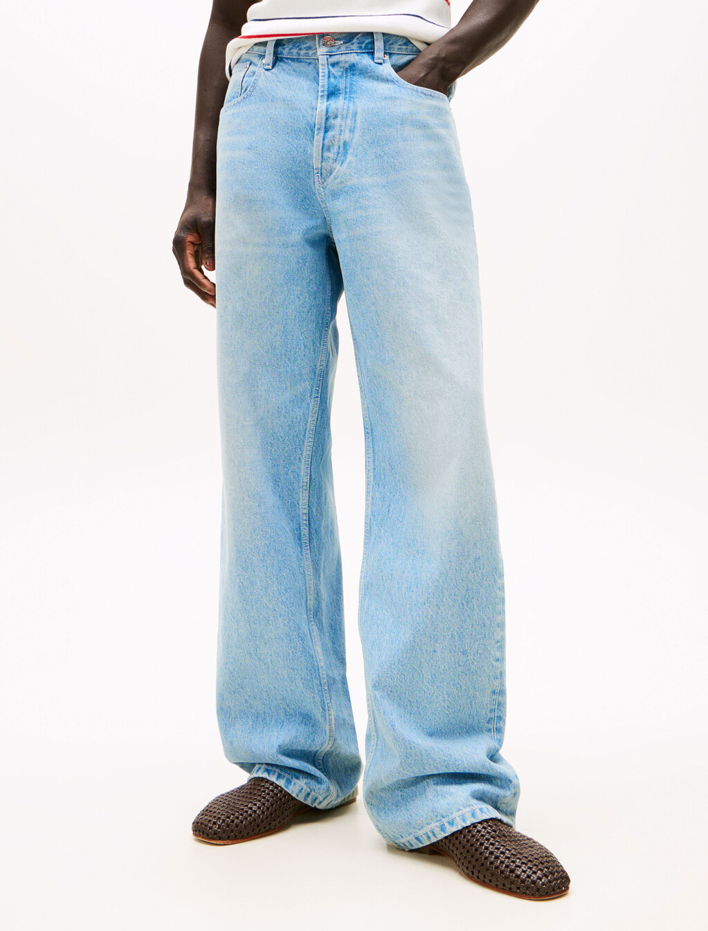 The Runway Collection Oversized Wide Leg Jeans, Light Stone Wash, hi-res