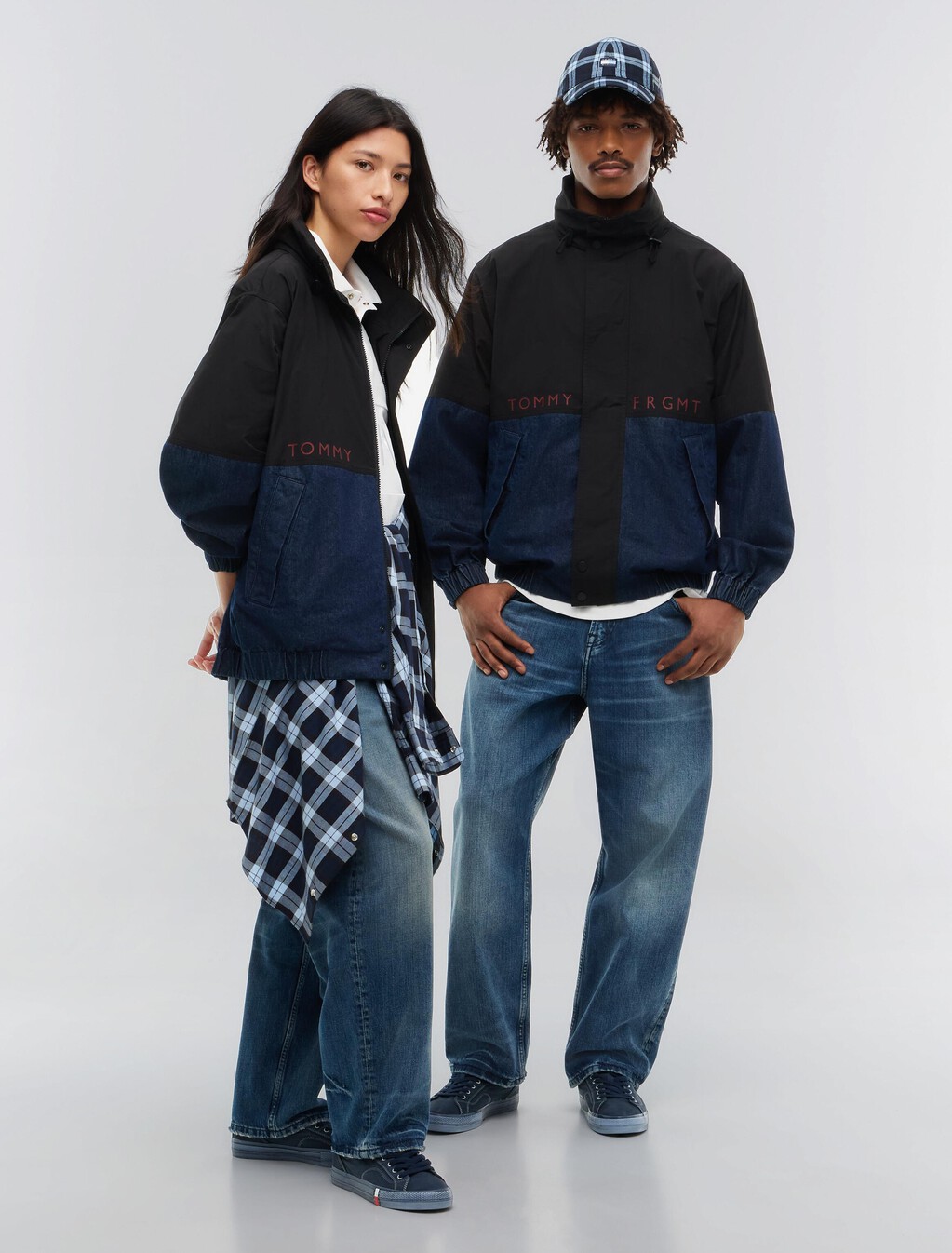 Tommy Hilfiger x FRGMT Colour-Blocked Regatta Jacket, Black / Flat Wash Denim, hi-res