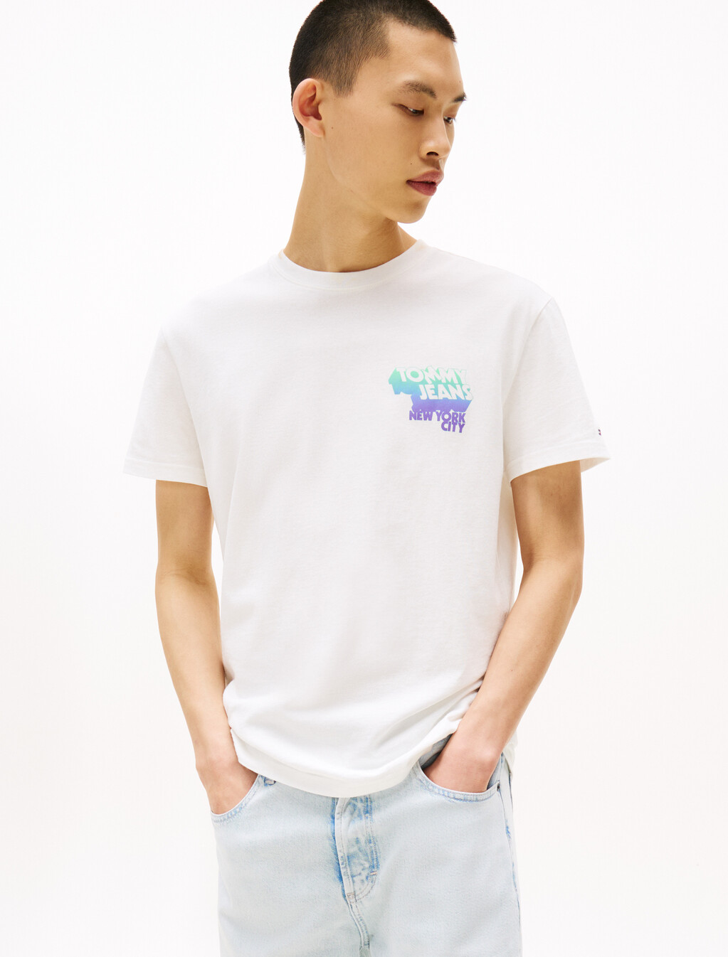 Stack Logo Regular T-Shirt, Ecru, hi-res