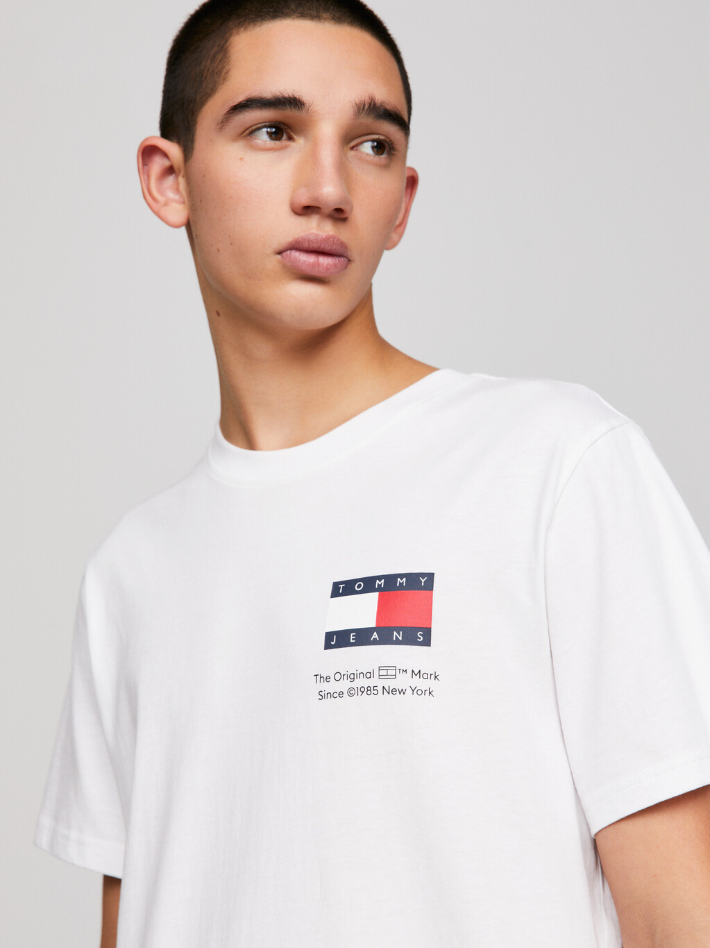 Essential Logo Slim Fit T-Shirt, White, hi-res
