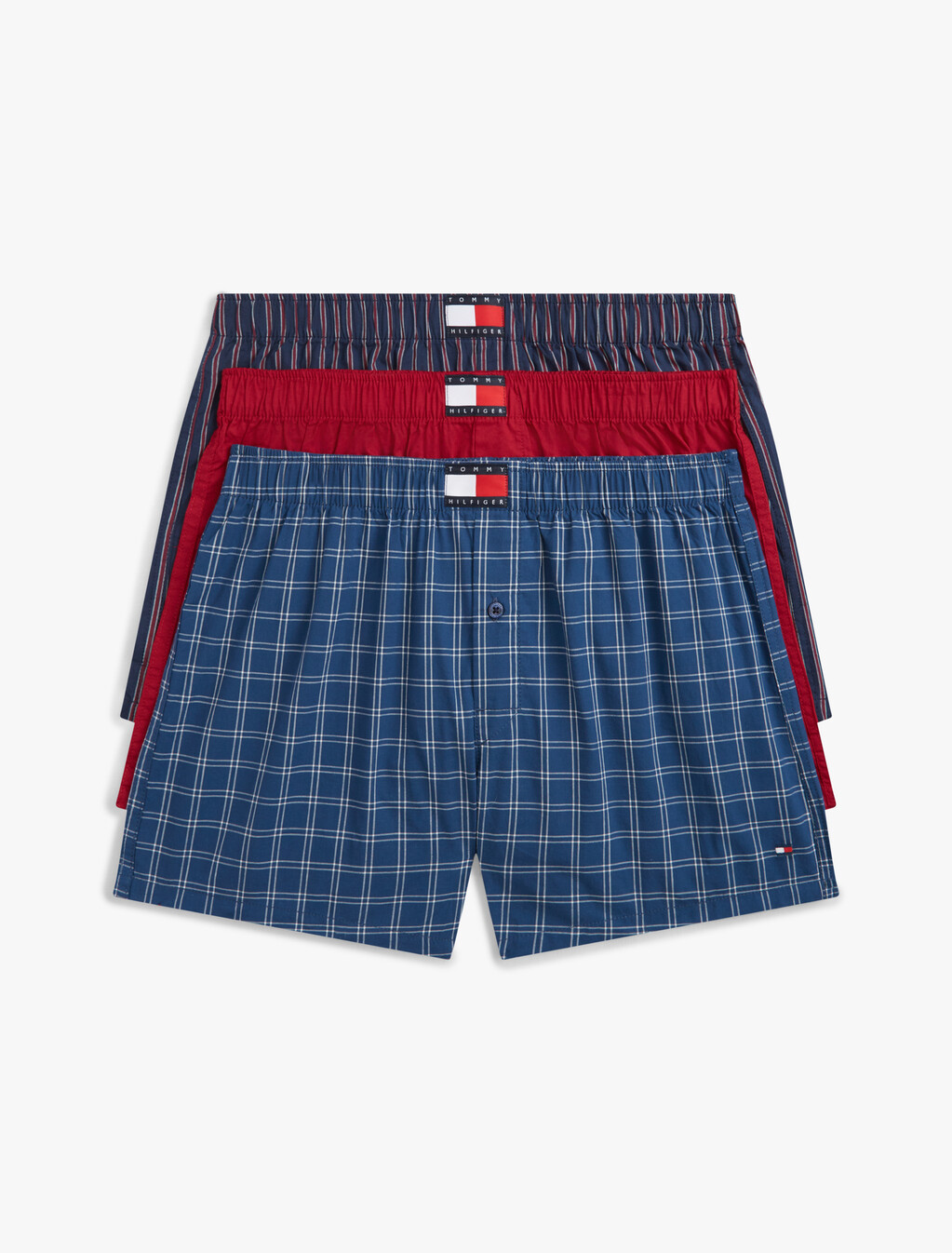 Woven Print Boxer 3 Pack, Wnd Pn Chk/Ras Juc/Rwb Stpe, hi-res