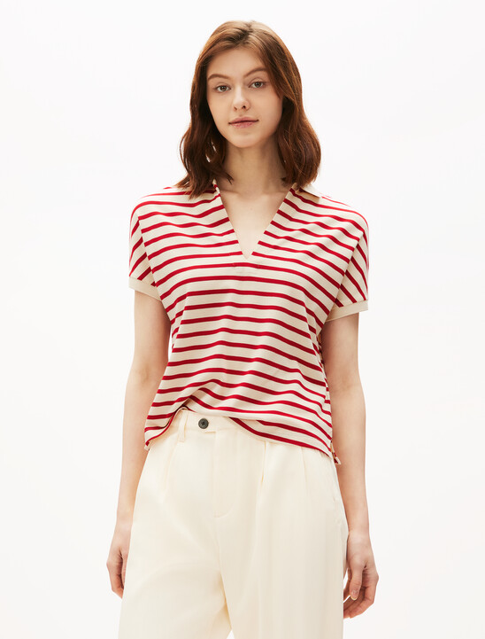 Relaxed Polo Shirt, Calico/Primary Red M Stp Relaxed Polo Shirt