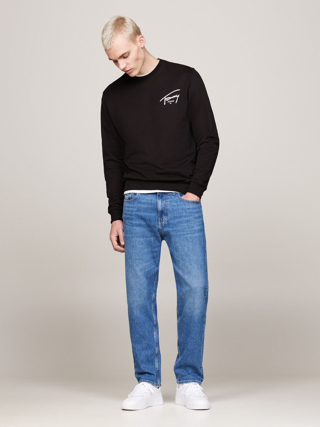 Signature Logo Back Graphic Sweatshirt, Black, hi-res