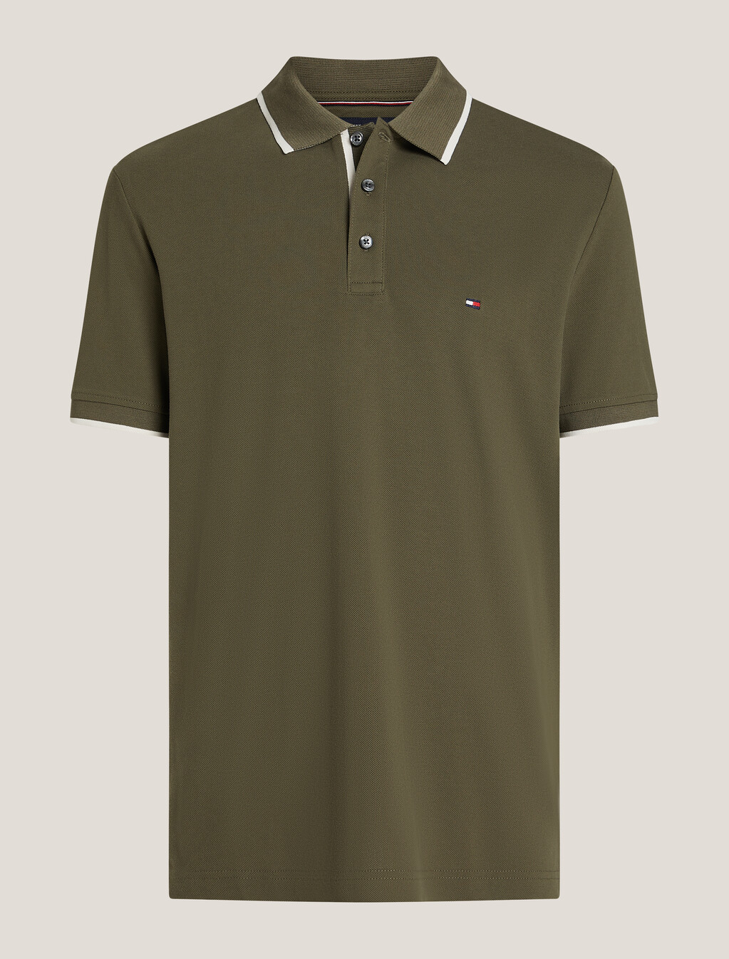 Mercerized Cotton Tipped Polo, Army Green, hi-res