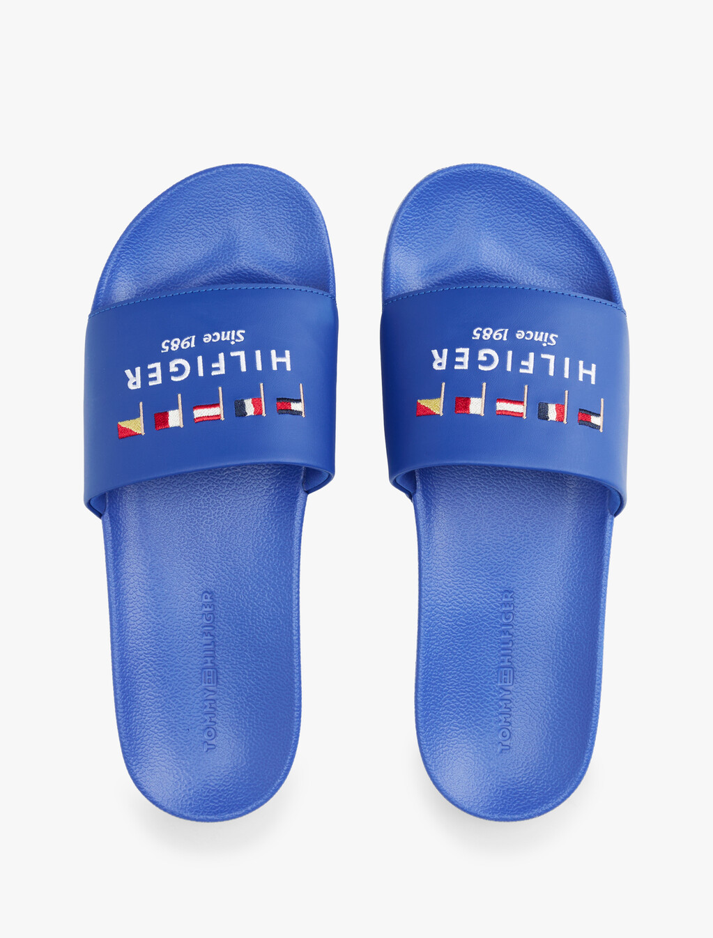 Flag Embroidery Pool Slides, Wedge Blue, hi-res