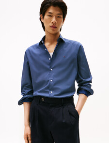 Micro Print Slim Shirt, Sport Navy / Allover, hi-res
