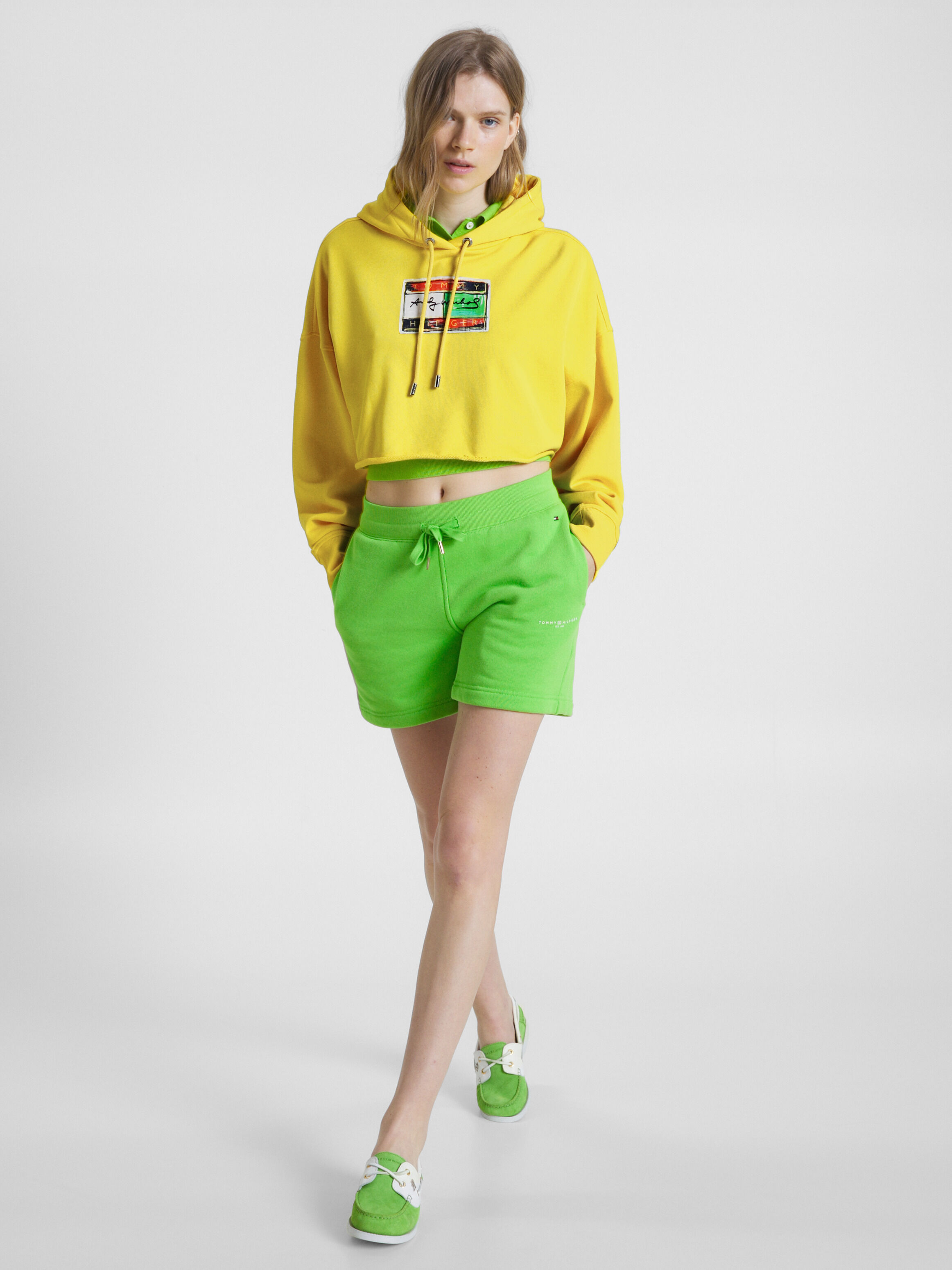 Neon green outlet tommy hilfiger hoodie