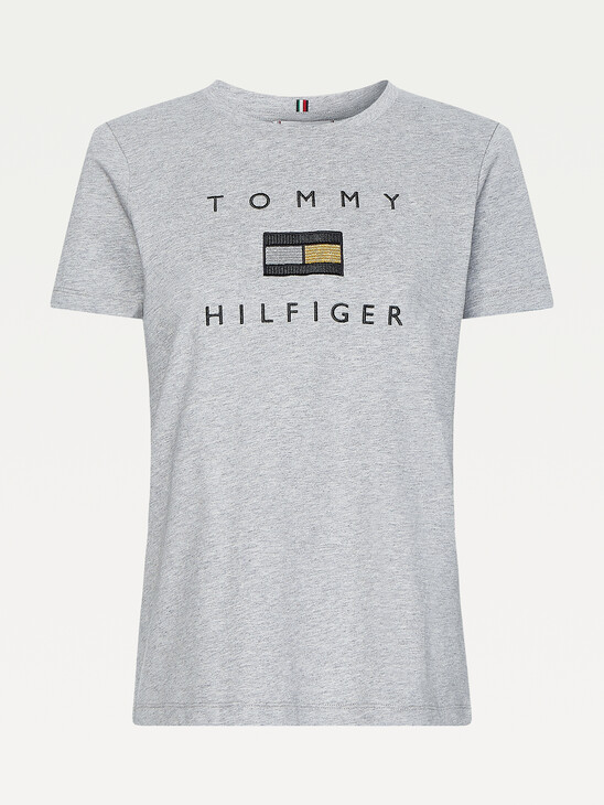 Metallic Logo Embroidery T-Shirt Metallic Logo Embroidery T-Shirt