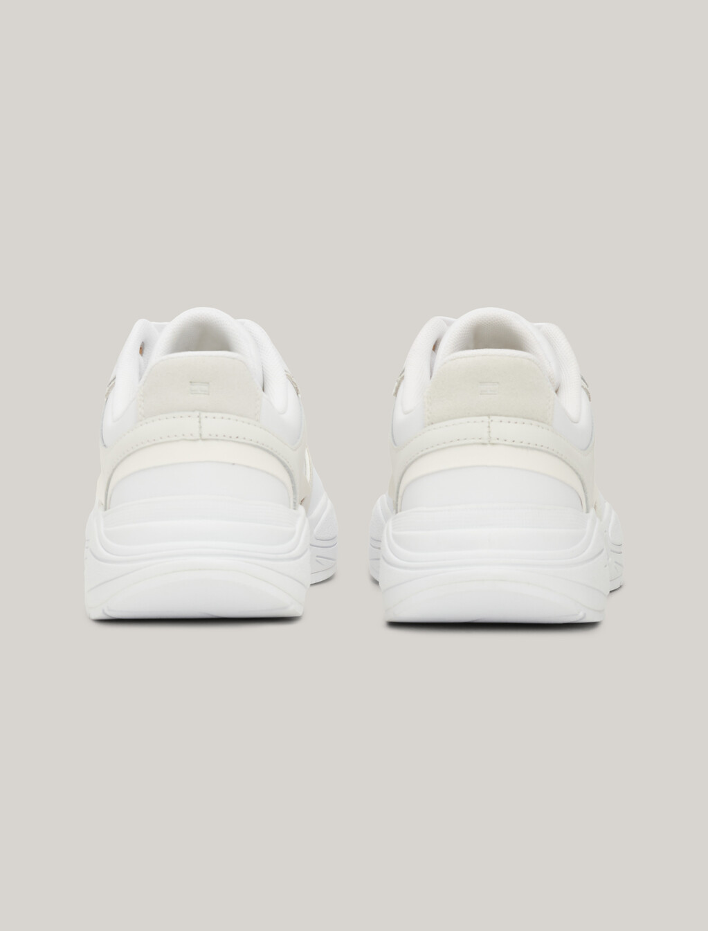 Sport Casual Chunky Leather Runner Trainers, White, hi-res