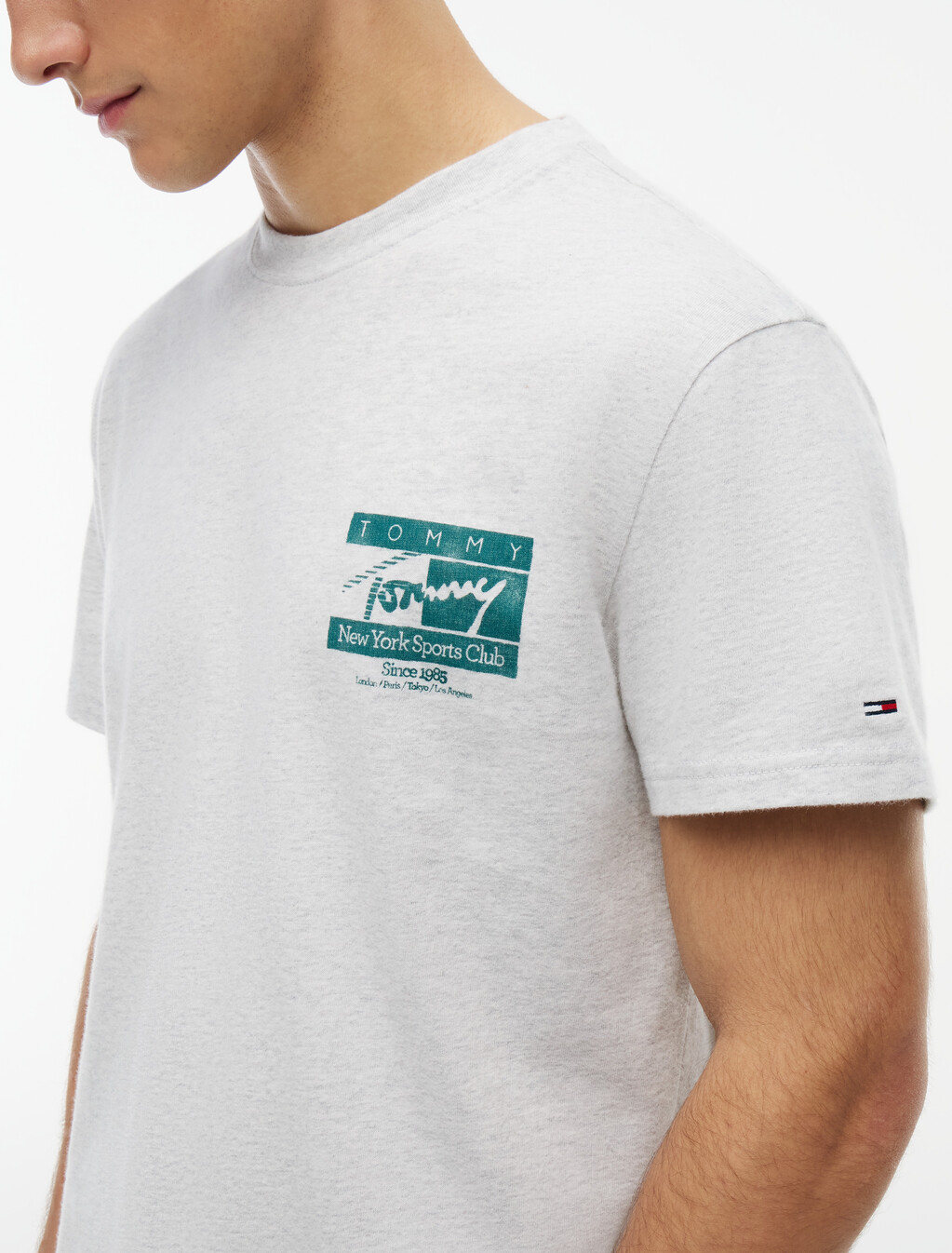 Flag Graphic Print T-Shirt, Ice Grey Heather, hi-res