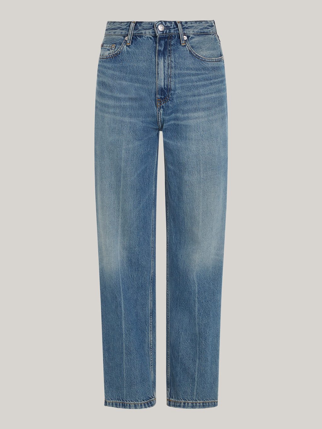 High Rise Relaxed Straight Faded Jeans, Will, hi-res