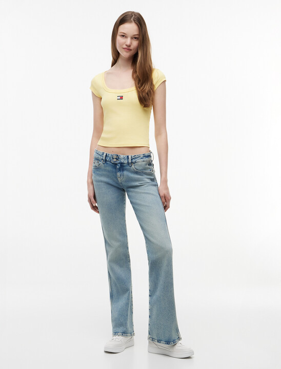 Tommy Badge Scoop Neck Slim T-Shirt