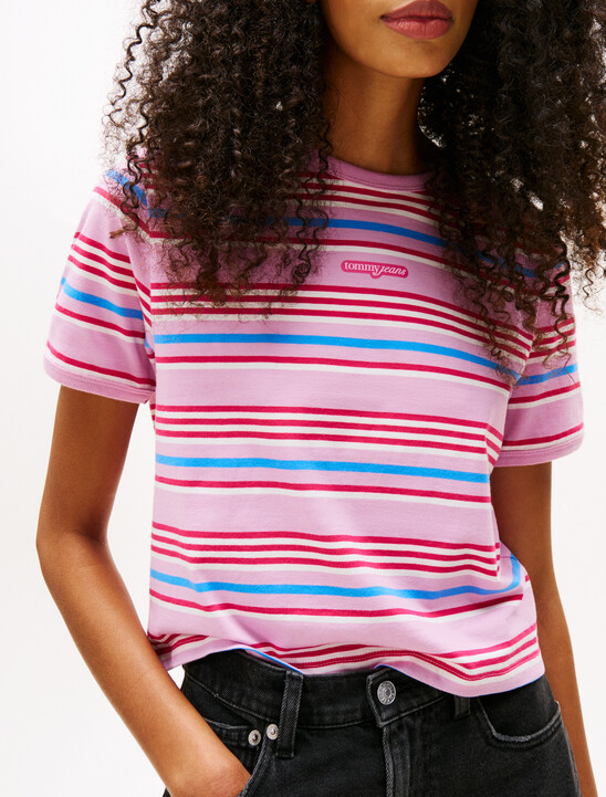 Script Logo Stripe T-Shirt