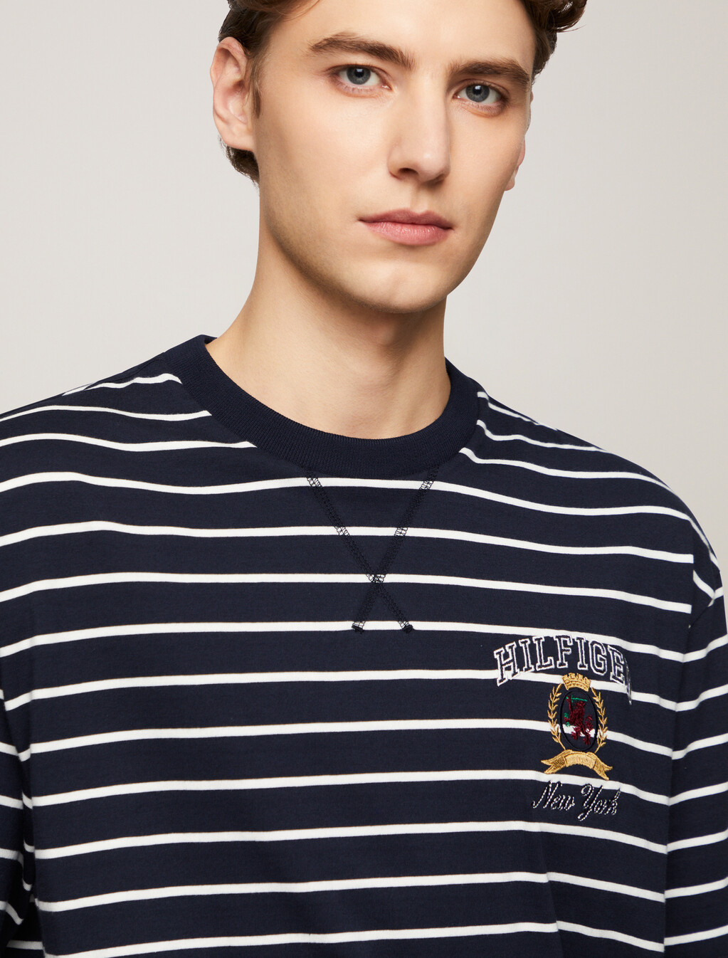 Breton Stripe Archive T-Shirt, Desert Sky/Ivory, hi-res