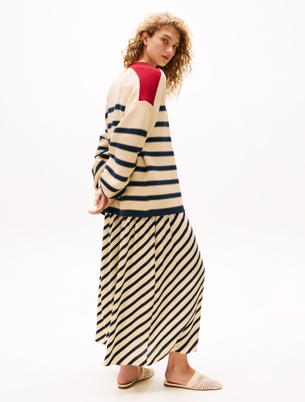 The Sofia Capsule Breton Stripe Relaxed Jumper, Country Ivory Stripe, hi-res