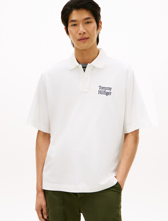 Oversized Fit Back Logo Polo Shirt