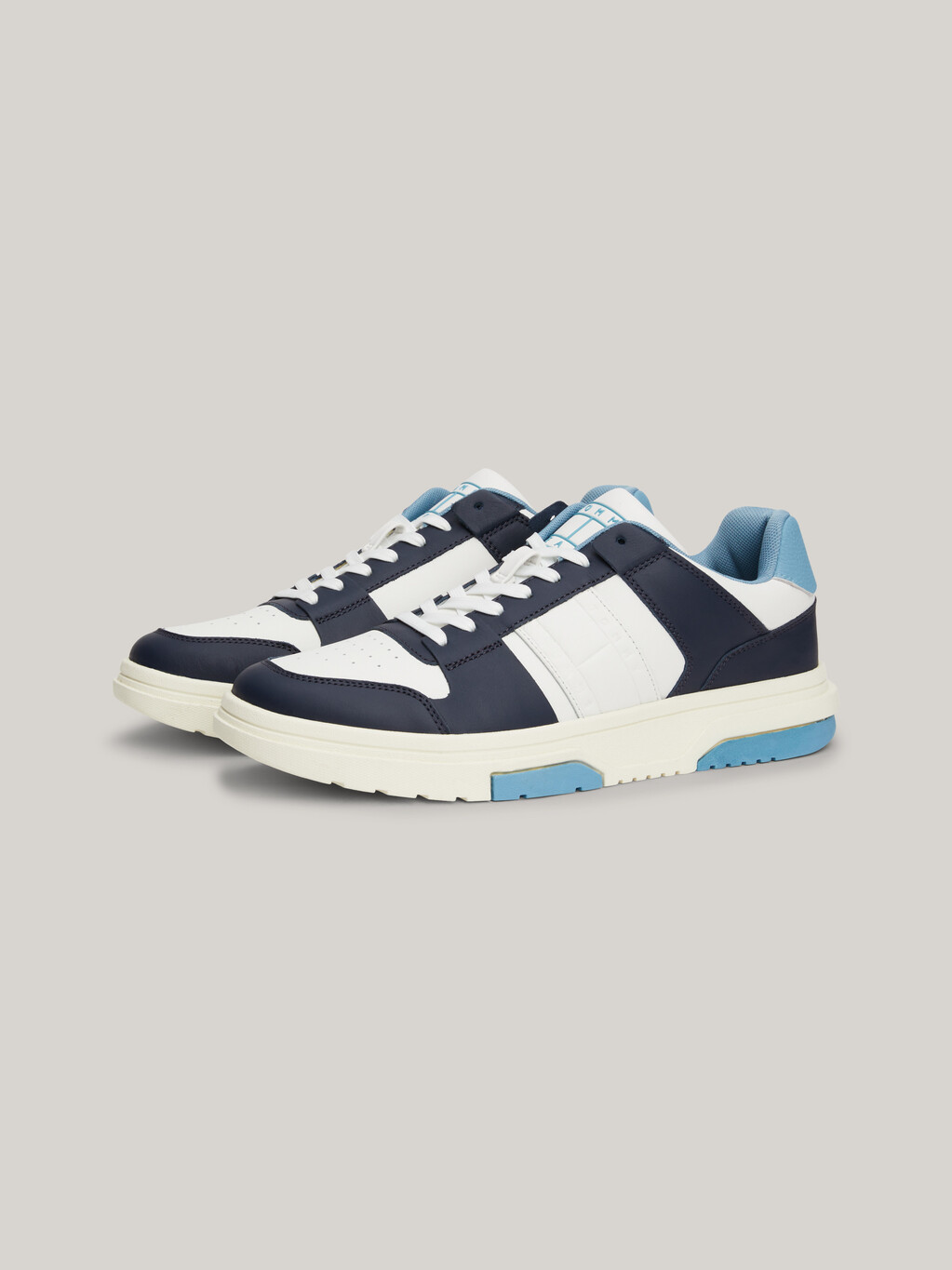 The Brooklyn Leather Colour-Blocked Trainers, Dark Night Navy, hi-res