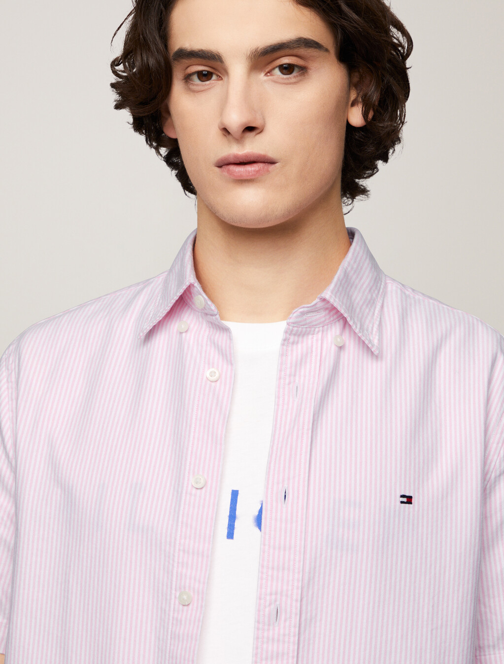 Heritage Stripe Oxford Shirt, Classic Pink / White, hi-res