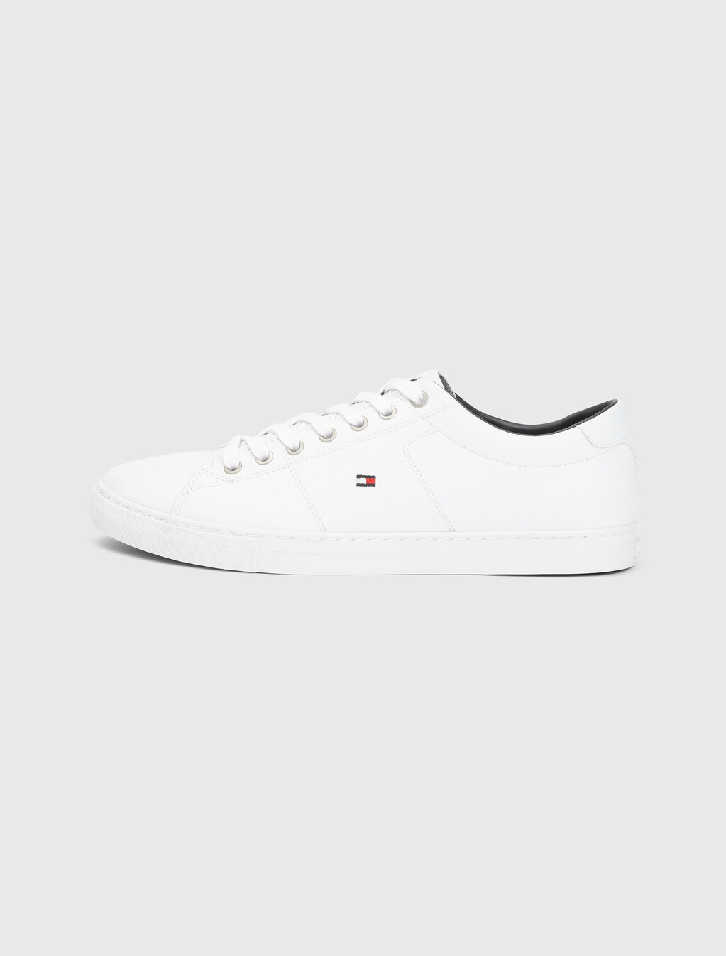 Essential Leather Lace-Up Trainers, WHITE, hi-res